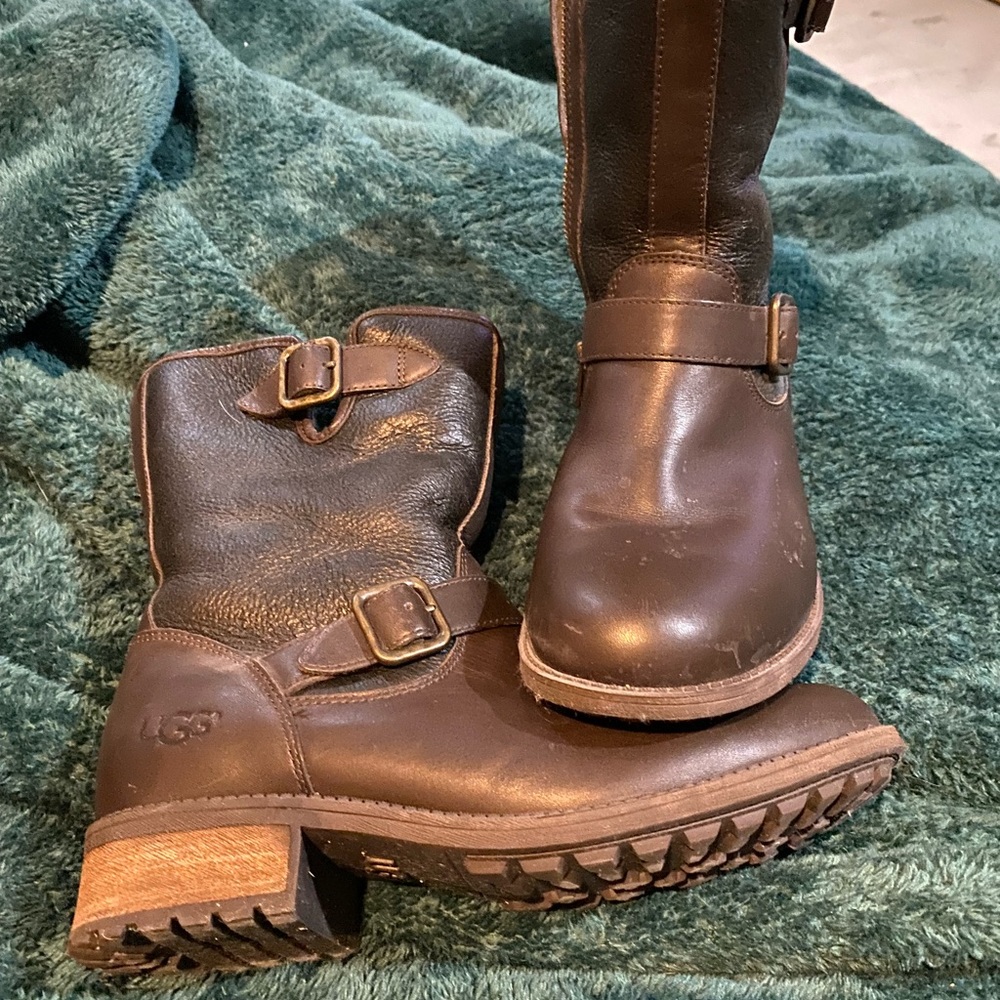 Ugg brown black 1” heeled winter boots